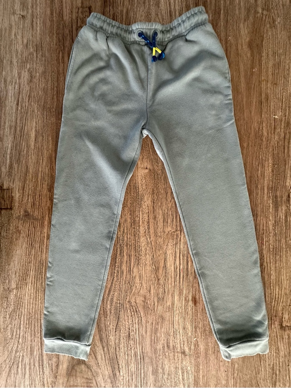 Mini Boden Light Olive Green Drawstring Jogger Pants